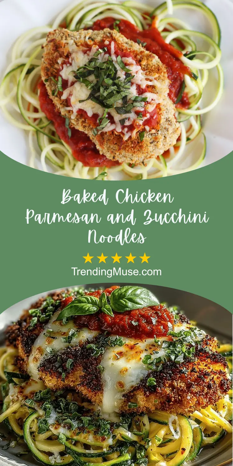 Baked Chicken Parmesan and Zucchini Noodles