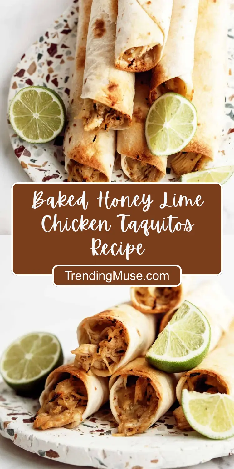 Baked Honey Lime Chicken Taquitos Recipe