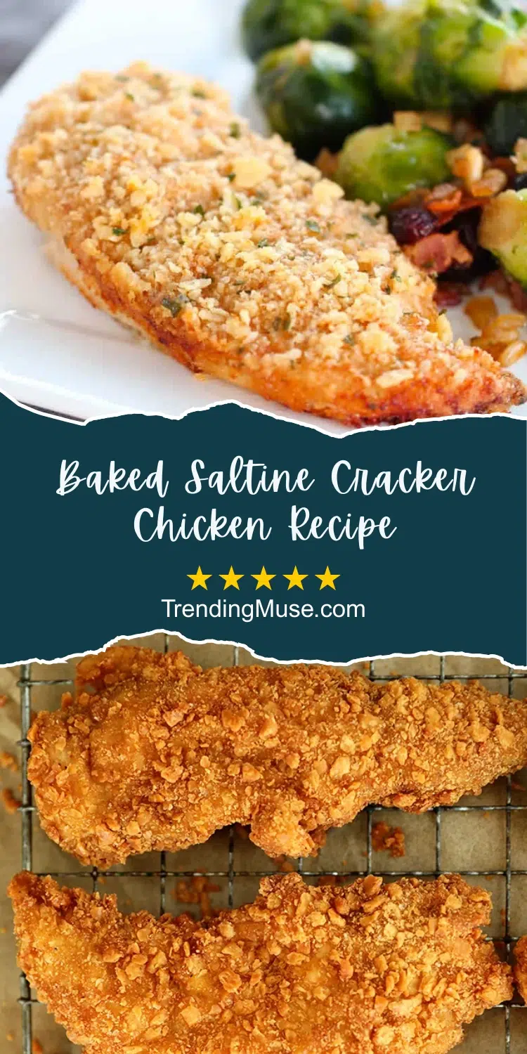 Baked Saltine Cracker Chicken Recipe, Saltine Cracker Chicken, Saltine Crusted Chicken, How To Make Saltine Cracker Chicken