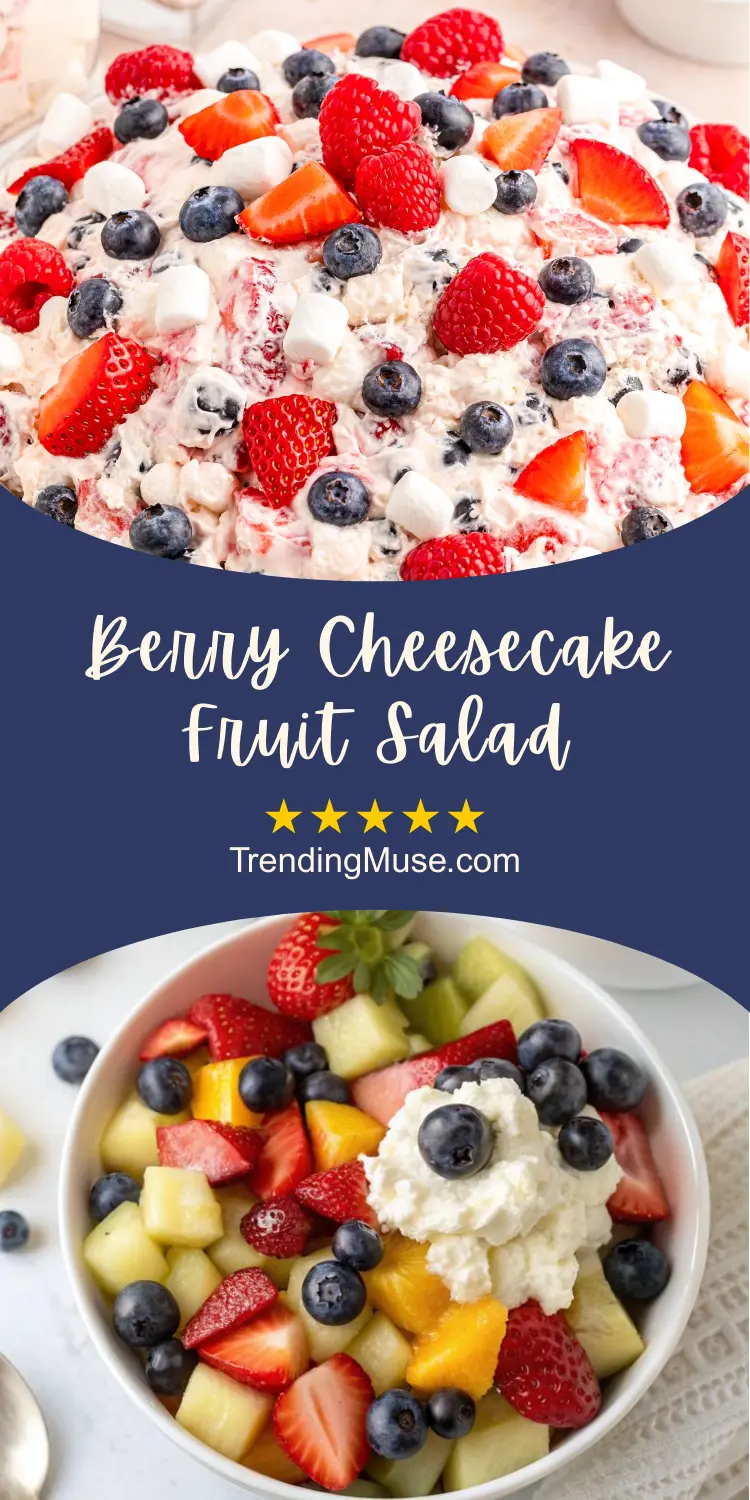 Berry Cheesecake Fruit Salad, Berry Cheesecake Fruit Salad Recipe, Berry Cheesecake Fruit Salad Ingredients, Berry Cheesecake Salad, Very Berry Cheesecake Salad