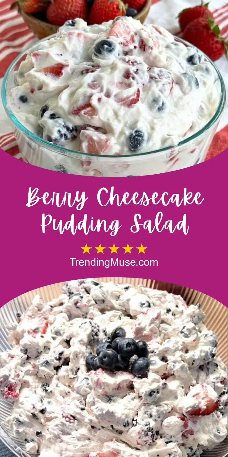 Berry Cheesecake Pudding Salad, Cheesecake Pudding, Berry Cheesecake Salad Recipe With Cream Cheese, Berry Cheesecake Salad With Cool Whip, Berry Cheesecake Salad Ingredients