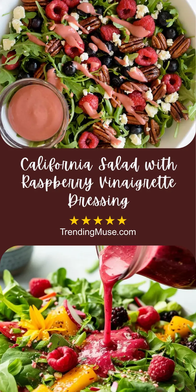 California Salad, California Salad Recipe, How To Make California Salad, California Salad Dressing, California Salad With Raspberry Vinaigrette