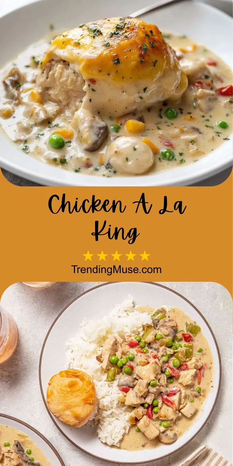 Chicken A La King, Easy Chicken A La King, Homemade Chicken A La King, Classic Chicken Ala King Recipe
