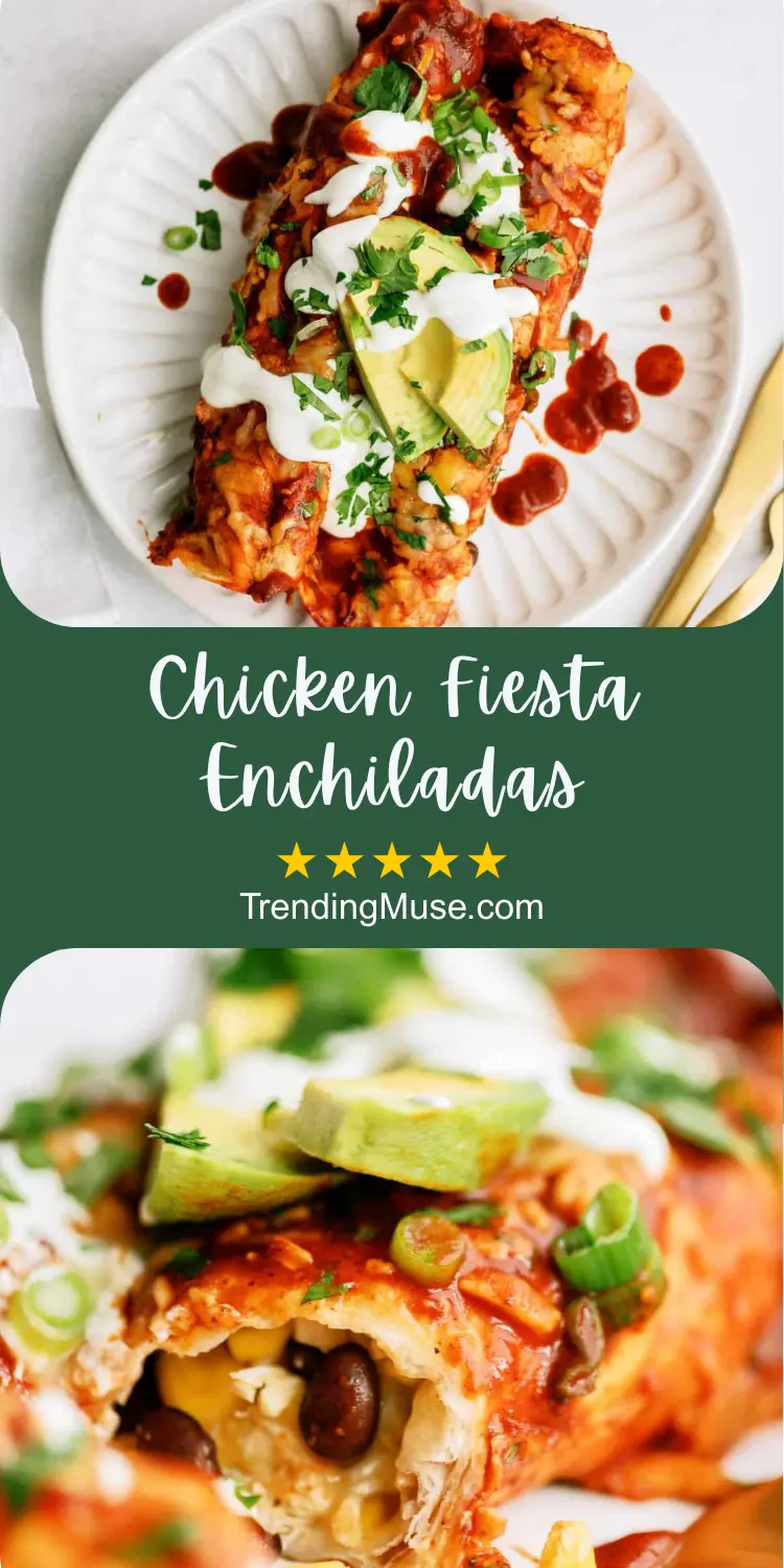 Chicken Fiesta Enchiladas, Chicken Enchiladas, Easy Chicken Enchilada Recipe, Chicken Enchiladas Easy
