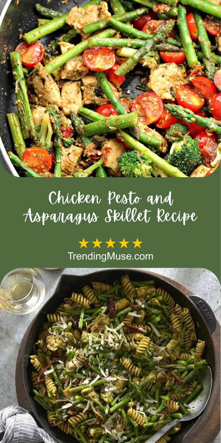 Chicken Pesto And Asparagus, Pesto Chicken And Asparagus, Chicken And Asparagus Skillet Dish, Pesto Chicken Skillet