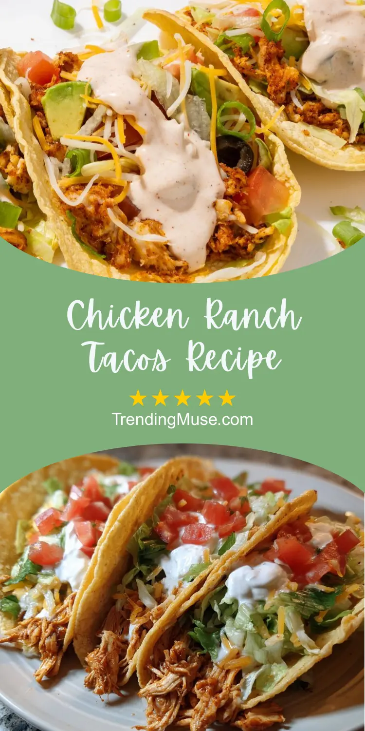 Chicken Ranch Tacos Recipe, Chicken Ranch Tacos, Chicken Tacos With Ranch Dressing, How To Make Chicken Tacos With Ranch