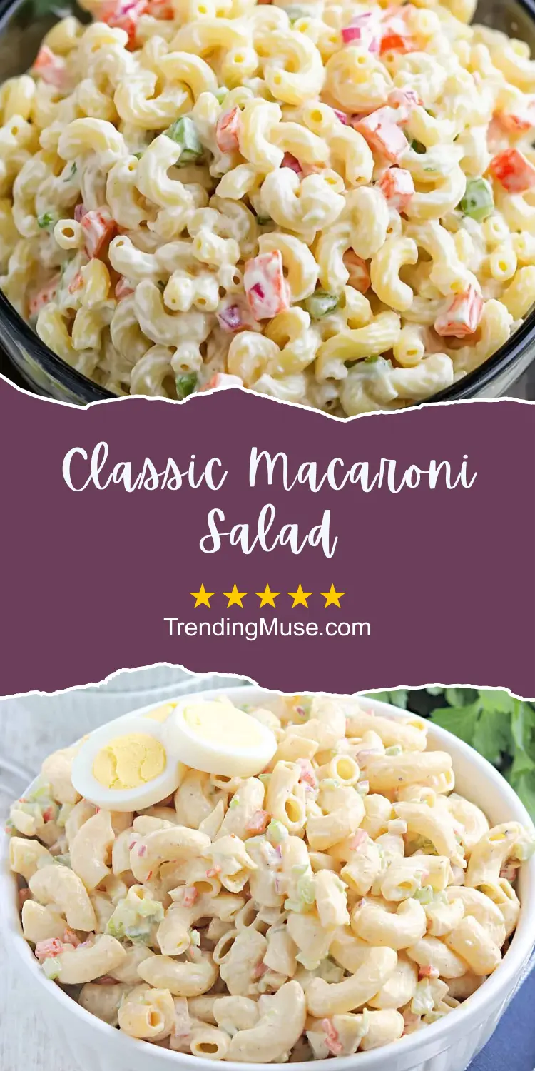 Classic Macaroni Salad, Classic Macaroni Salad Recipe, Macaroni Salad, Traditional Macaroni Salad, Creamy Macaroni Salad