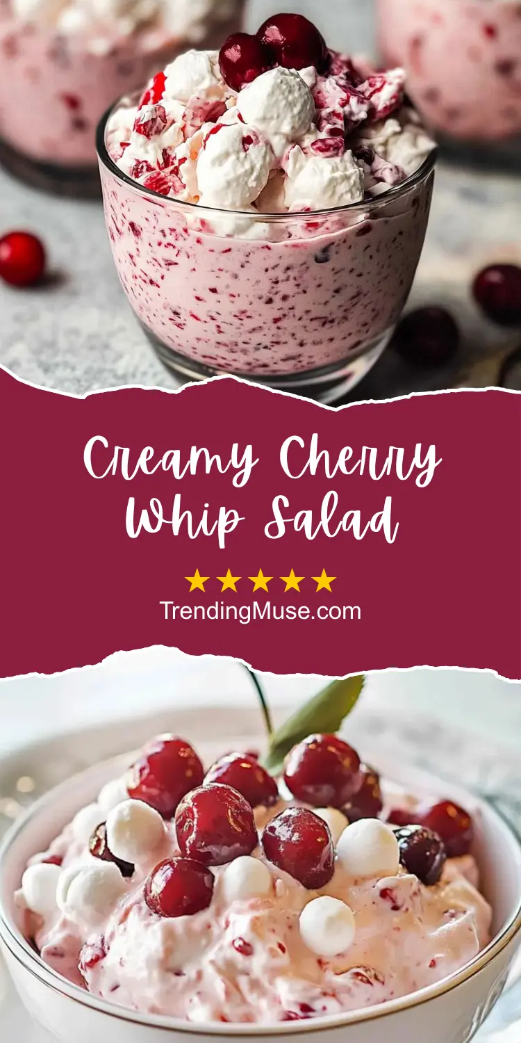 Cherry Whip Salad, Cherry Whip Cream Dessert, Cherry Whipped Cream Dessert, Cherry Fluff Salad, Cherry Fluff Dessert