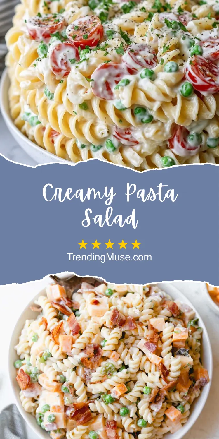 Creamy Pasta Salad, Creamy Pasta Salad Recipe, Easy Creamy Pasta Salad, Best Creamy Pasta Salad, Creamy Pasta Salad With Mayo