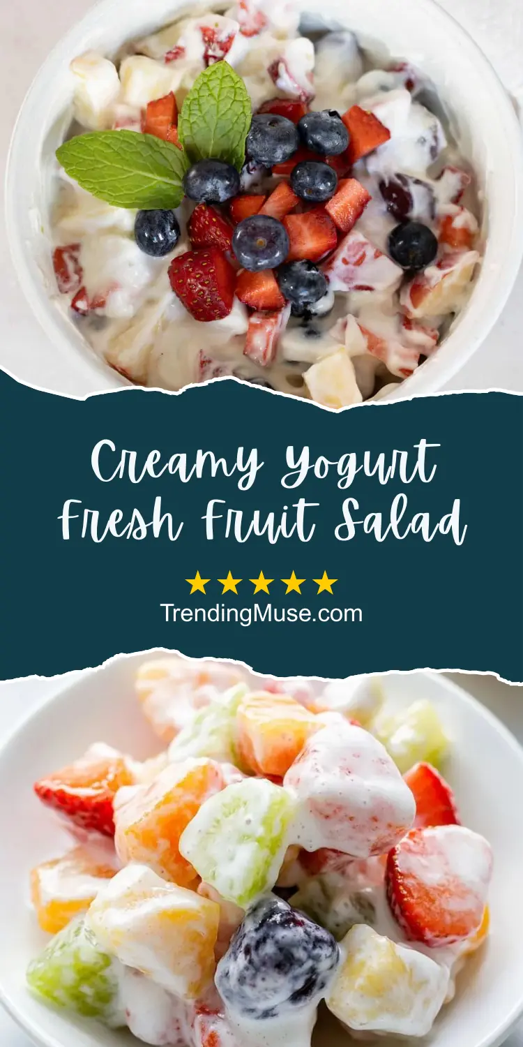 Yogurt Fresh Fruit Salad, Fruit Salad With Yogurt, Yogurt Fruit Salad, Greek Yogurt Fruit Salad, Fresh Fruit Yogurt Bowl