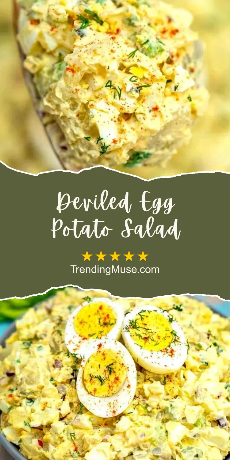 Deviled Egg Potato Salad, Deviled Egg Potato Salad Recipe, Deviled Eggs Potato Salad Recipe, Potato Salad With Deviled Eggs, Potato Salad Deviled Egg