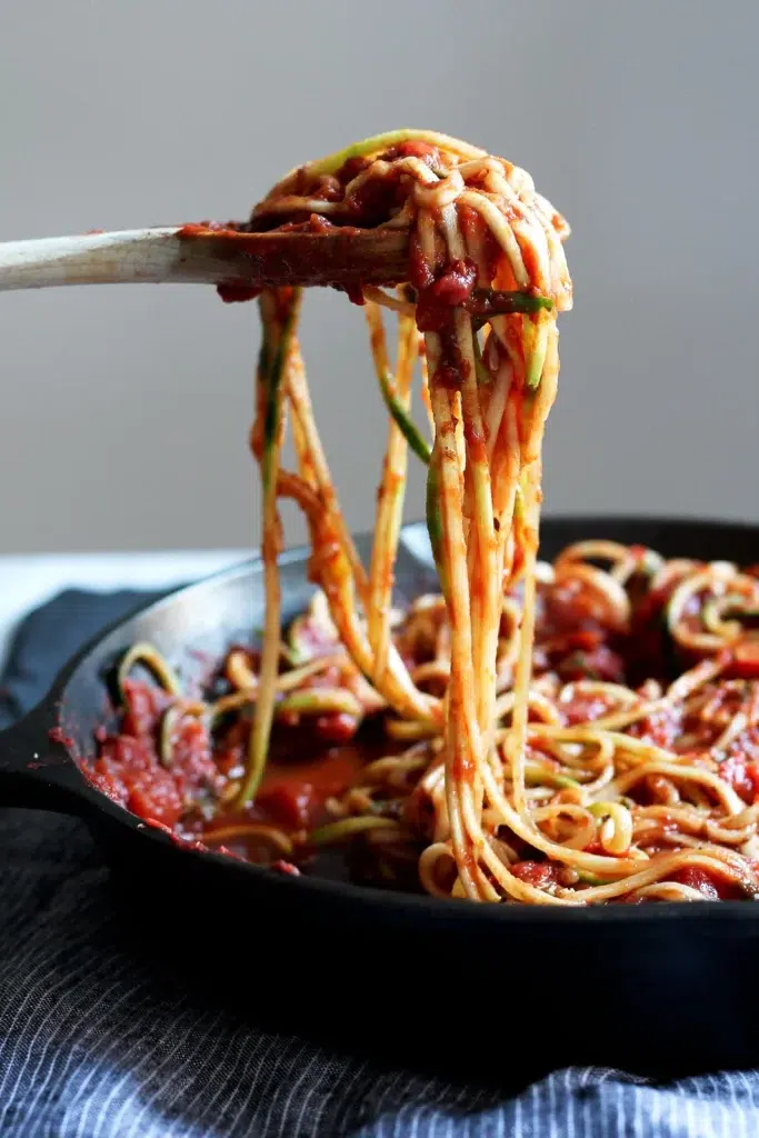 Healthy Baked Chicken Parmesan with Zucchini Noodles