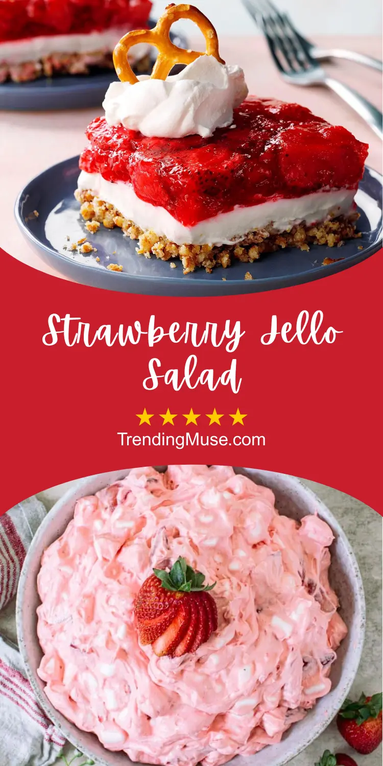 Strawberry Jello Salad, Strawberry Jello, Strawberry Jello Salad Recipes, Strawberry Jello Dessert, Creamy Strawberry Jello