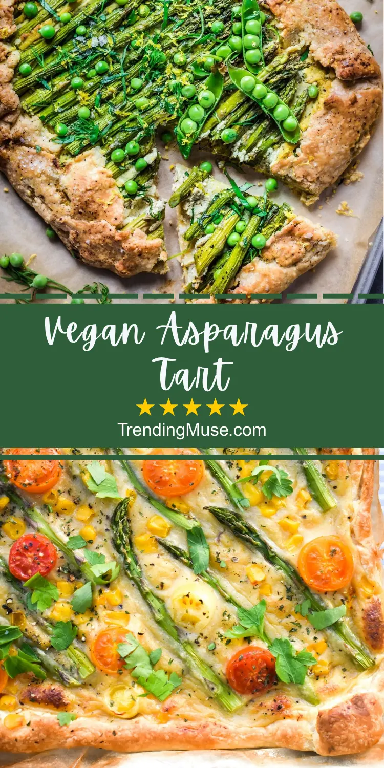 Vegan Asparagus Tart Recipe, Vegan Asparagus Tart, Asparagus Vegan, Vegan Asparagus Quiche, Vegan Recipes Asparagus