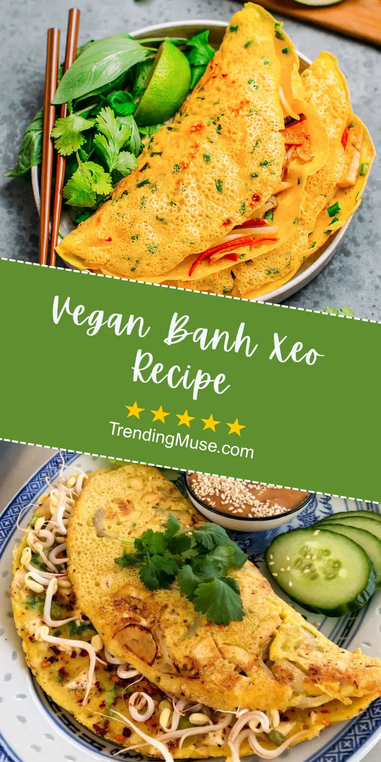 Vegan Banh Xeo, Banh Xeo Vegetarian, Vegan Vietnamese Recipes, Vegan Vietnamese Food, Vietnamese Recipes Vegetarian
