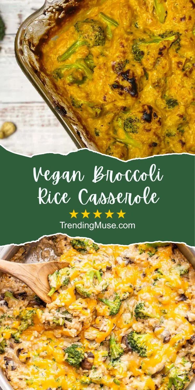 Vegan Broccoli Rice Casserole, Vegan Broccoli Rice, Vegan Broccoli Casserole, Vegan Broccoli Casserole Recipes, Dairy Free Broccoli Rice Casserole