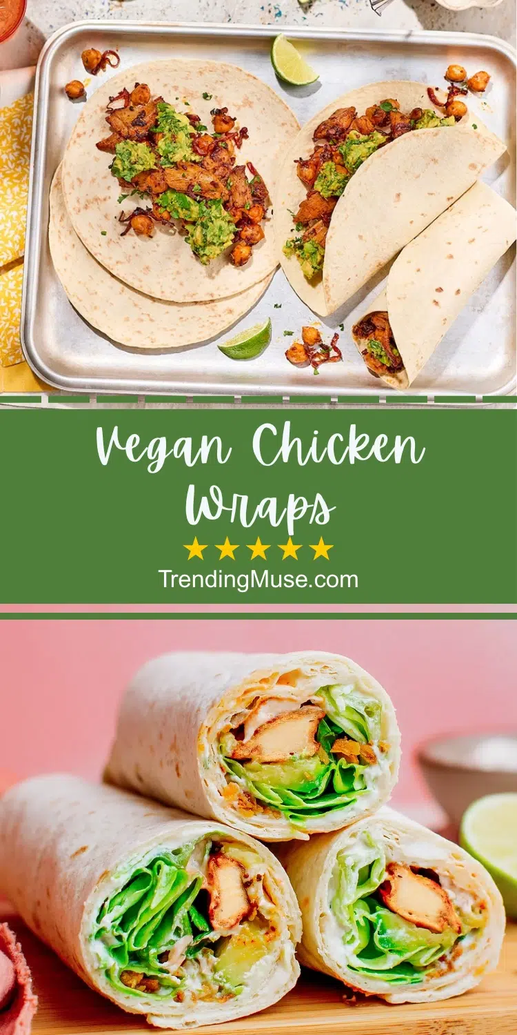 Vegan Chicken Wrap, Vegan Chicken Caesar Wrap, Vegan Chicken Wrap Recipe, Vegan Buffalo Chicken Wrap, Vegan Chicken Lettuce Wraps