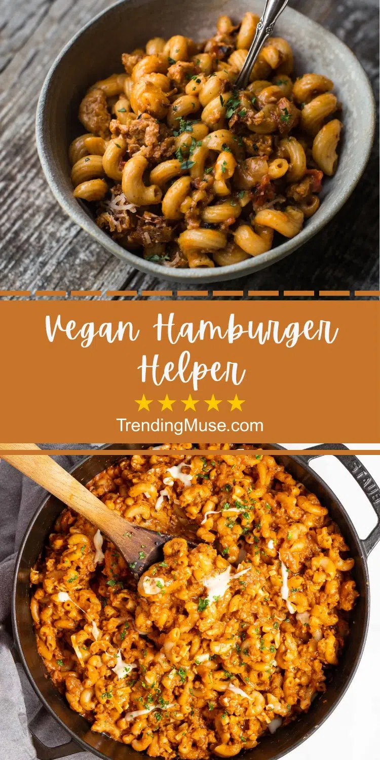 Vegan Hamburger Helper, Vegan Hamburger Helper Recipe With Lentils, Vegan Hamburger Helper Recipes, One Skillet Vegan Hamburger Helper, Vegan Hamburger Helper With Lentils