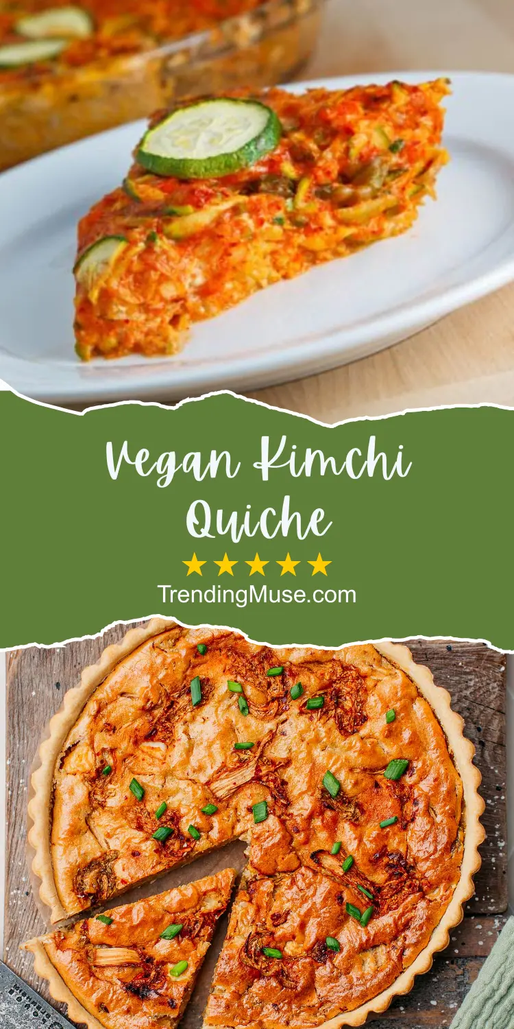 Vegan Kimchi Quiche, Kimchi Quiche, Vegan Quiche, Quiche Vegan, Kimchi Pie