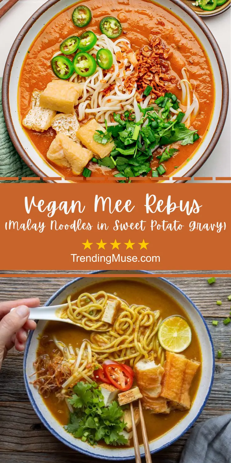 Mee Rebus Vegan, Vegan Mee Rebus, Mee Rebus Recipe, Mee Rebus Recipe Easy, Mee Rebus Sweet Potato