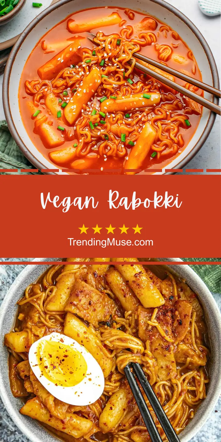 Vegan Rabokki, Rabokki Recipe, Easy Rabokki Recipe, Korean Rabokki, Rabokki Sauce