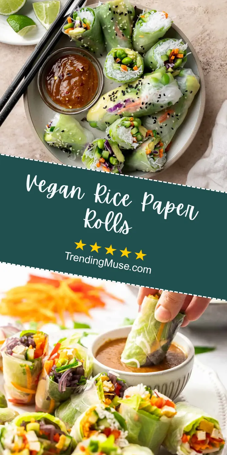 Vegan Rice Paper Rolls, Vegetarian Rice Paper Rolls, Veggie Rice Paper Rolls, Vegan Rice Paper Rolls Recipe, Vegan Rice Paper Roll Filling