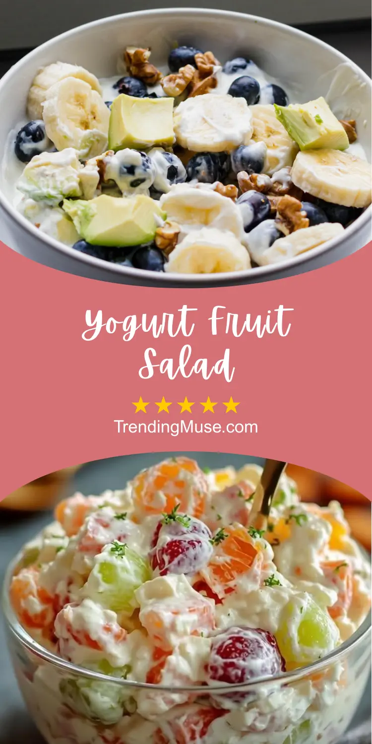 Yogurt Fruit Salad, Yogurt Fruit Salad Recipe, Fruit Yogurt Salad, Easy Fruit Salad With Yogurt, Fruit Salad With Yogurt