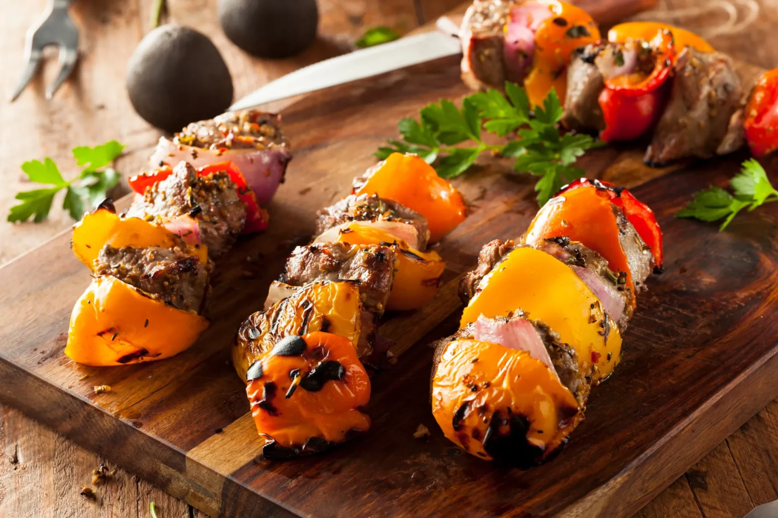 Balsamic Steak and Vegetable Kabobs Recipe