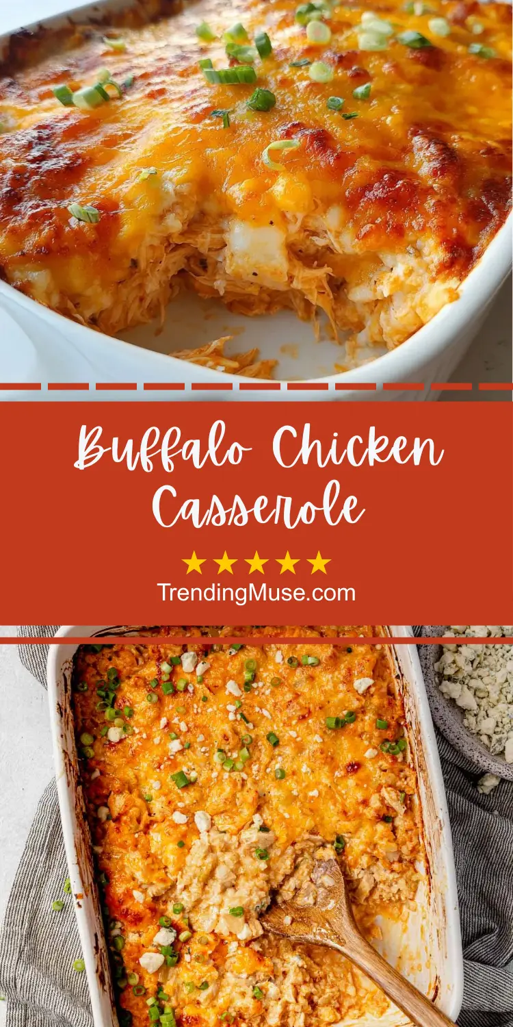 Baked Buffalo Chicken Casserole, Buffalo Chicken Protein Casserole, Buffalo Chicken Cauliflower Casserole, Healthy Buffalo Chicken Casserole