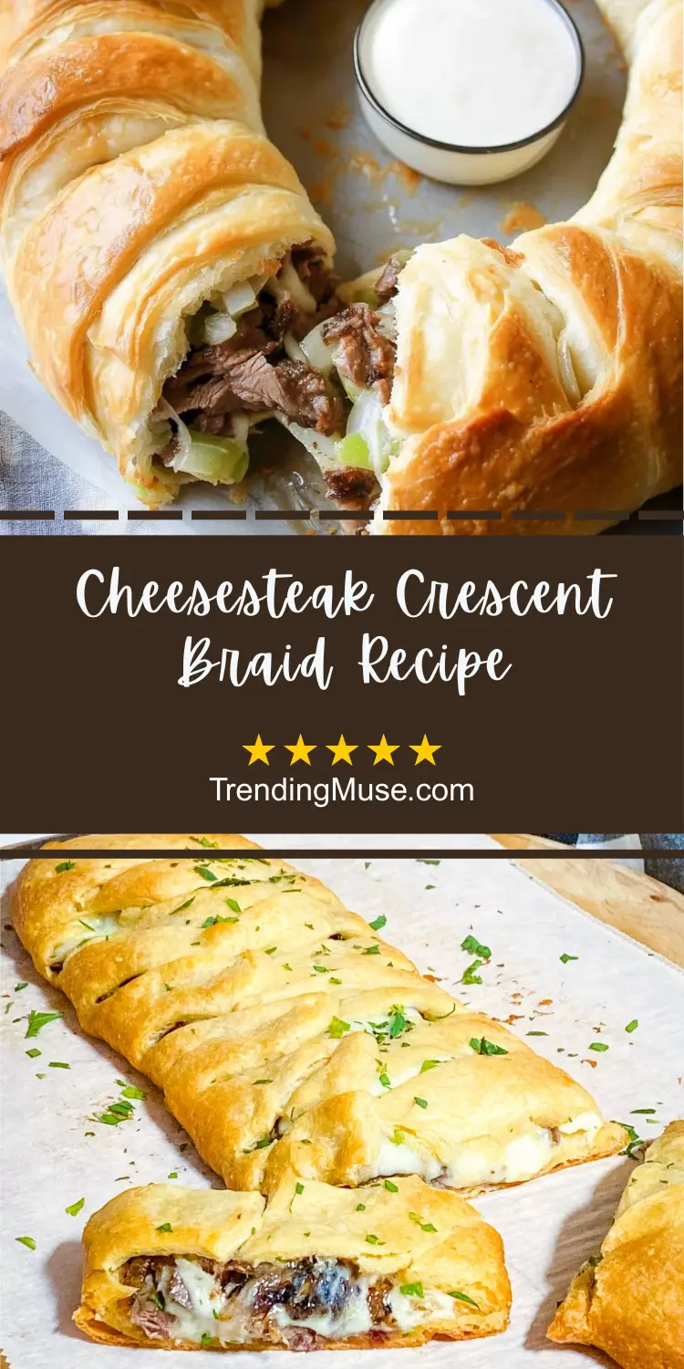 Philly Cheese Steak Braid, Crescent Braid, Cheesesteak Crescent Roll Recipe, Cheesesteak Crescent Rolls, Crescent Roll Braid Recipes