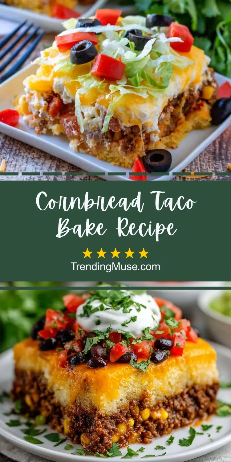 Cornbread Taco Bake Recipe, Cornbread Taco Bake, Taco Bake With Cornbread, Taco Cornbread Bake