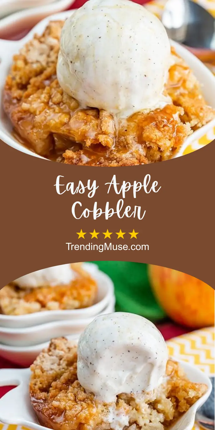 Recipes With Apples Easy, Apple Cobbler Easy Homemade, Best Dessert Recipes Easy, Easy Recipes Desserts, Caramel Apple Cobbler Recipe
