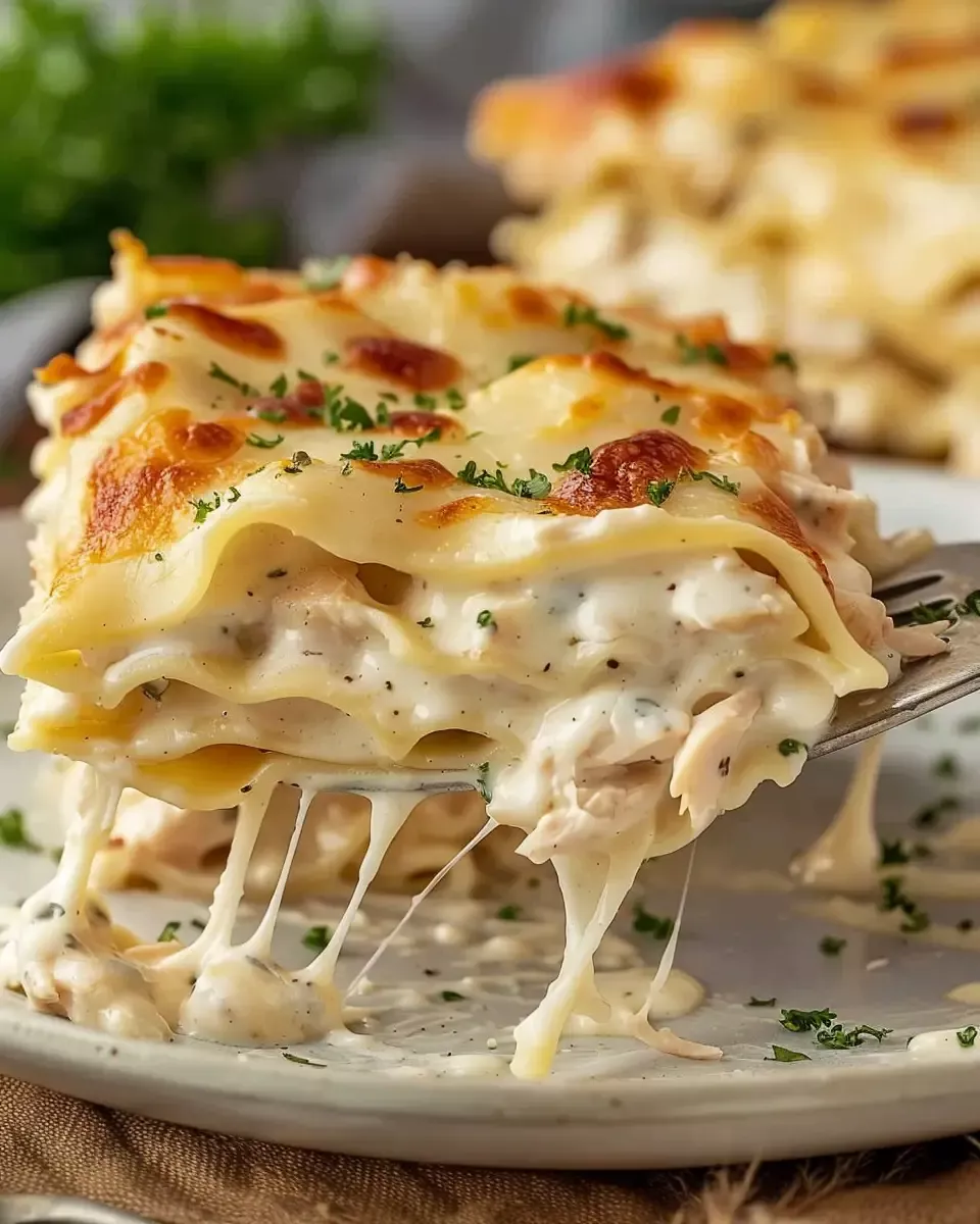 Easy Creamy Chicken Lasagna Recipe