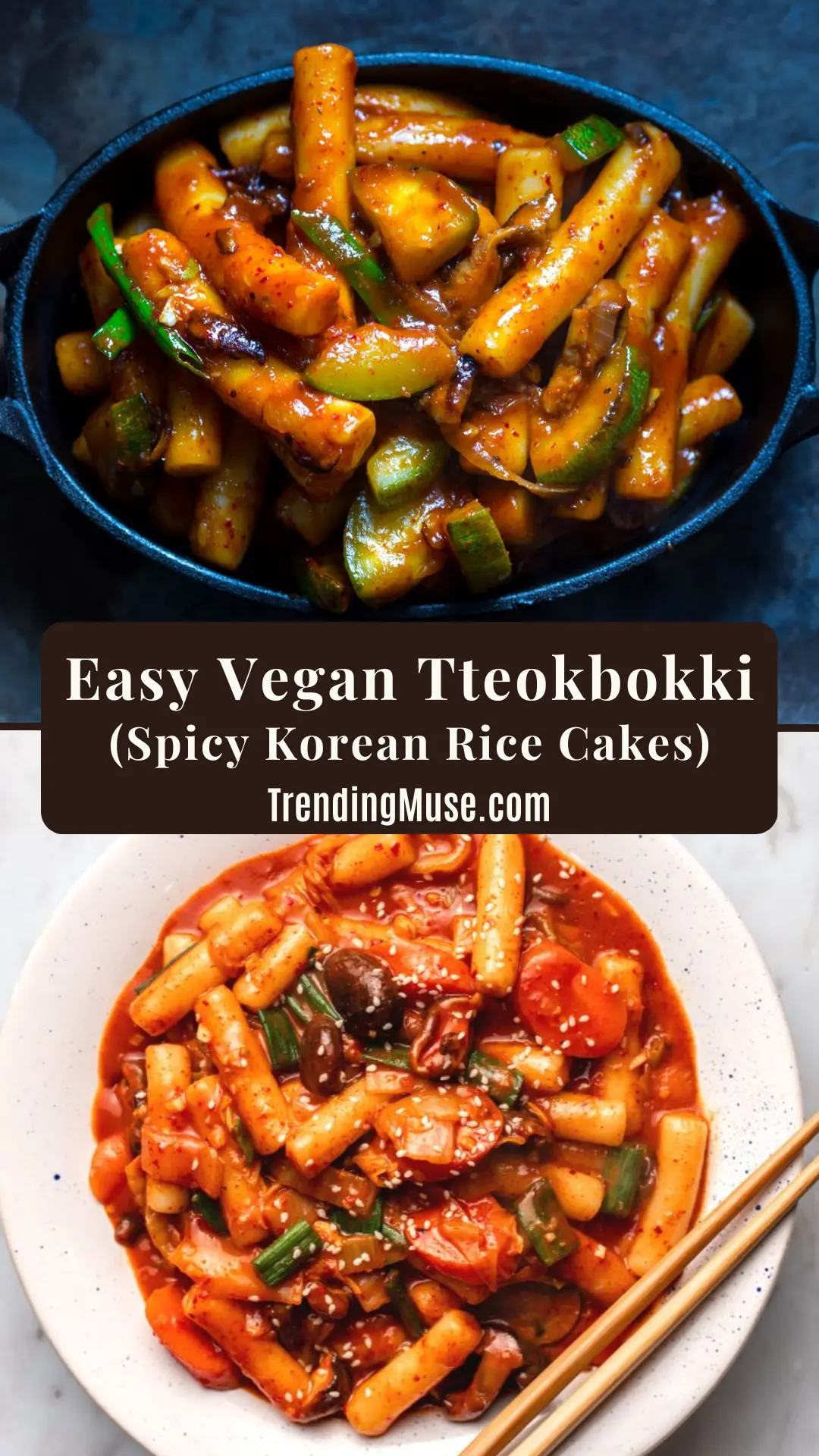 Easy Vegan Tteokbokki, Vegan Tteokbokki, Vegan Tteokbokki Recipe, Spicy Vegan Tteokbokki, Tteokbokki Recipe Vegan