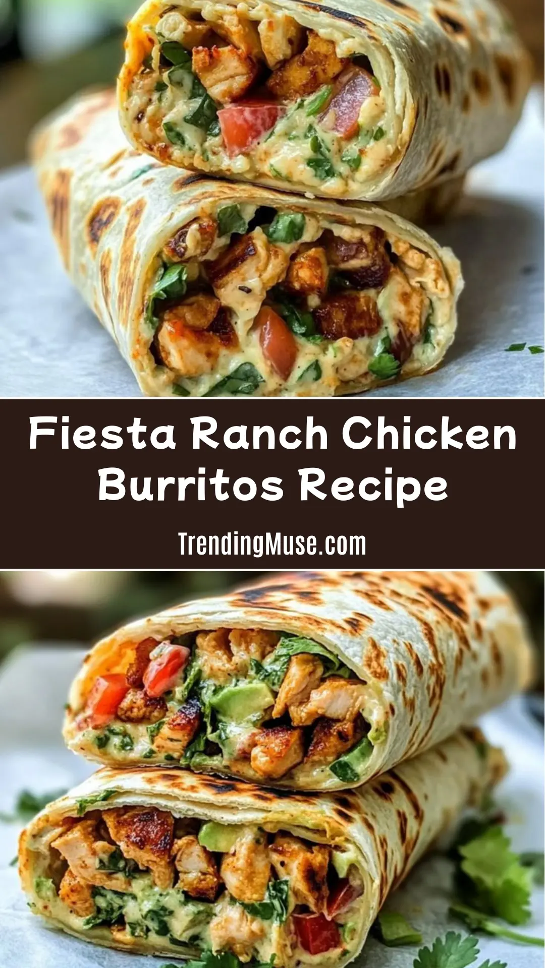 Fiesta Ranch Chicken Burritos Recipe, Fiesta Chicken Burritos, Chipotle Ranch Chicken Burrito, Chicken Burrito Recipe