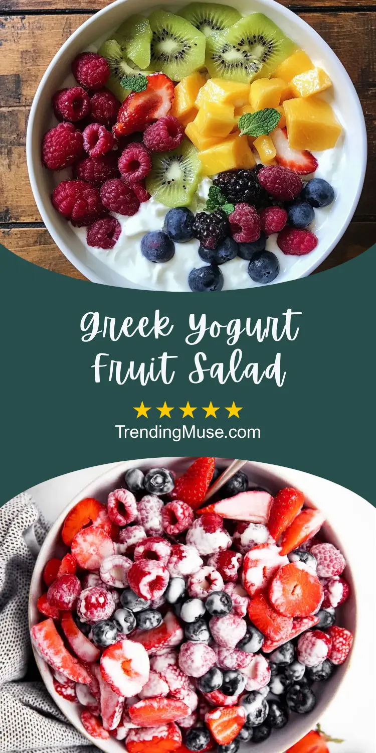 Greek Yogurt Fruit Salad, Greek Yogurt Fruit Bowl, Fruit Salad Greek Yogurt, Greek Yogurt Fruit Salad Recipe, Greek Yogurt With Fruit
