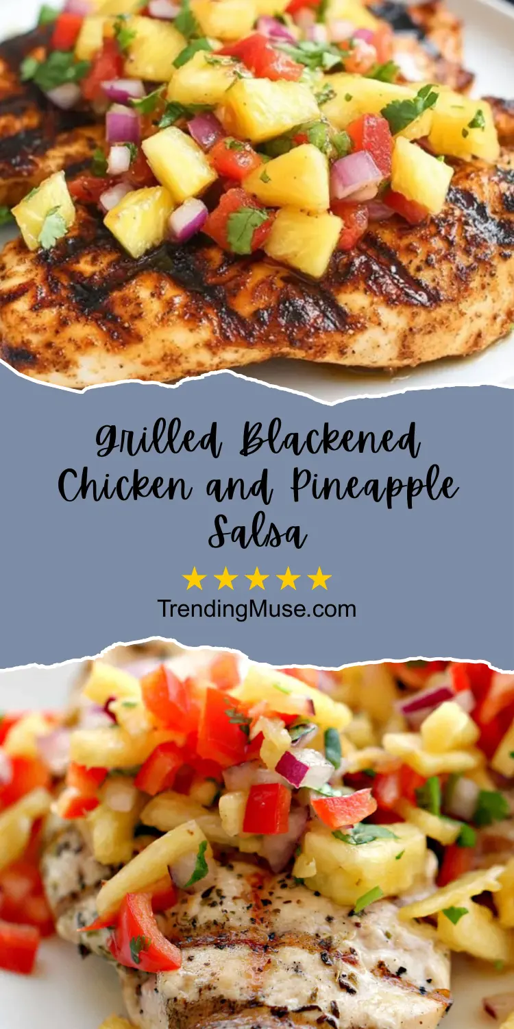 Grilled Blackened Chicken, Blackened Chicken with Pineapple Salsa, Grilled Chicken with Pineapple Salsa, Blackened Chicken Recipe, Pineapple Salsa Chicken