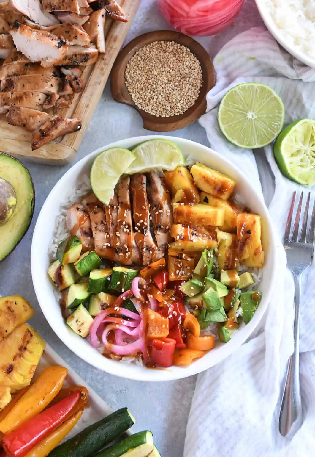 Hawaiian Chicken Rice Bowls Recipe