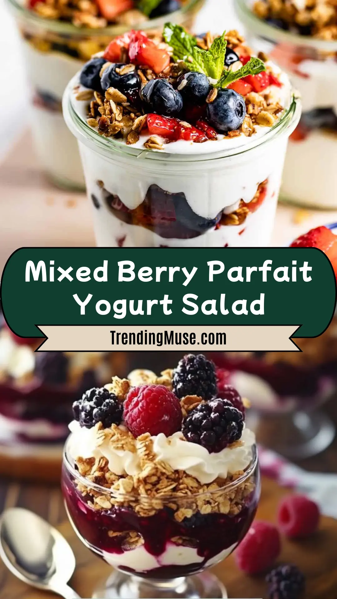 Mixed Berry Parfait, Yogurt Parfait With Berries, Berry Parfait Dessert, Mixed Berry Yogurt Parfait, Berry Yogurt Parfait