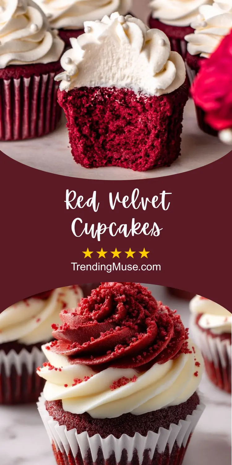 Red Velvet Recipes Easy, Homemade Cupcakes Recipes, Red Velvet Cake Cupcakes, Baking Recipes Desserts Cupcakes, Decadent Cupcakes Recipes