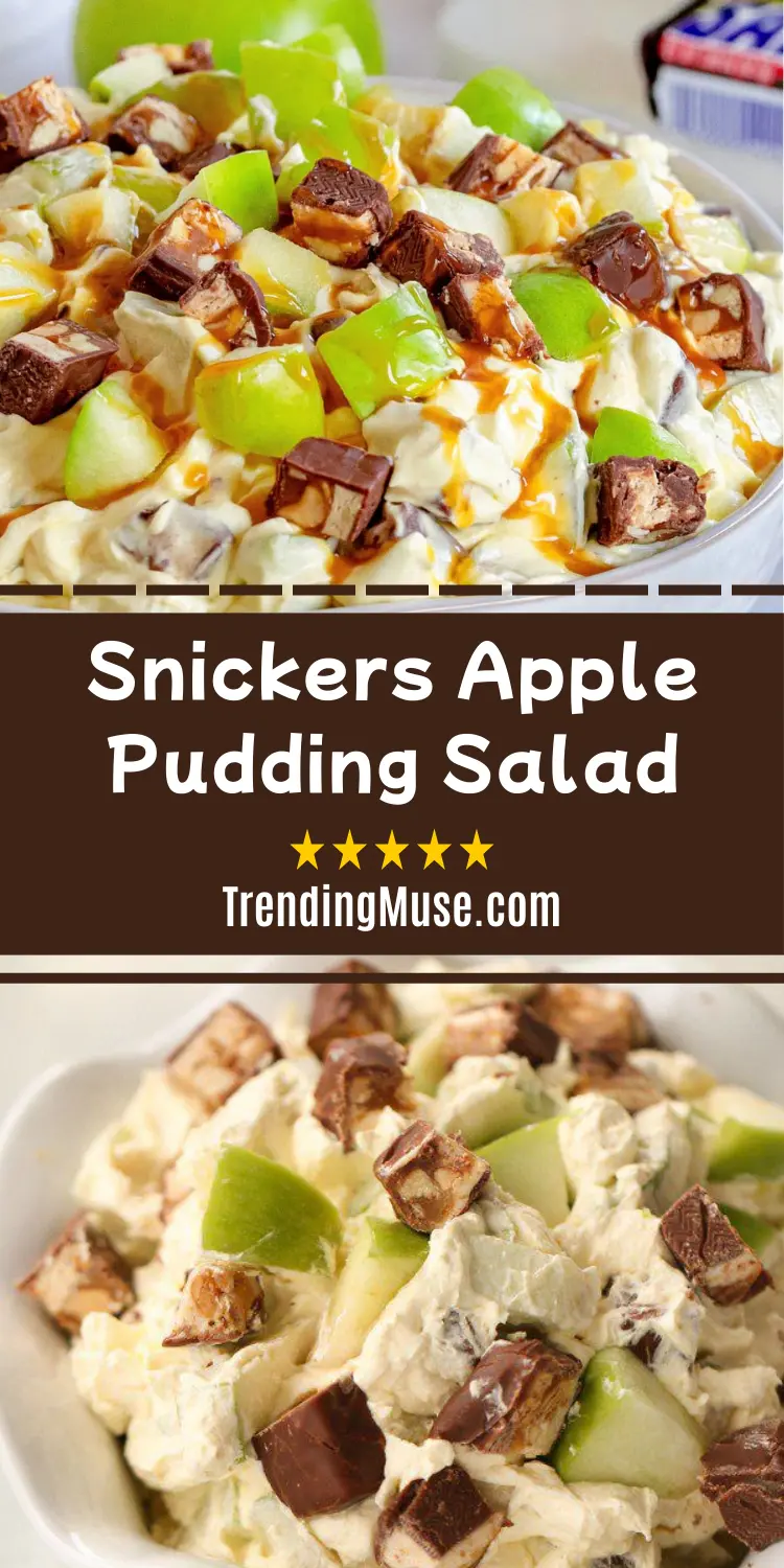 Snickers Apple Pudding Salad, Snickers Apple Salad, Snickers Salad, Snickers Apple Salad With Pudding, Snickers Apple Salad Recipe