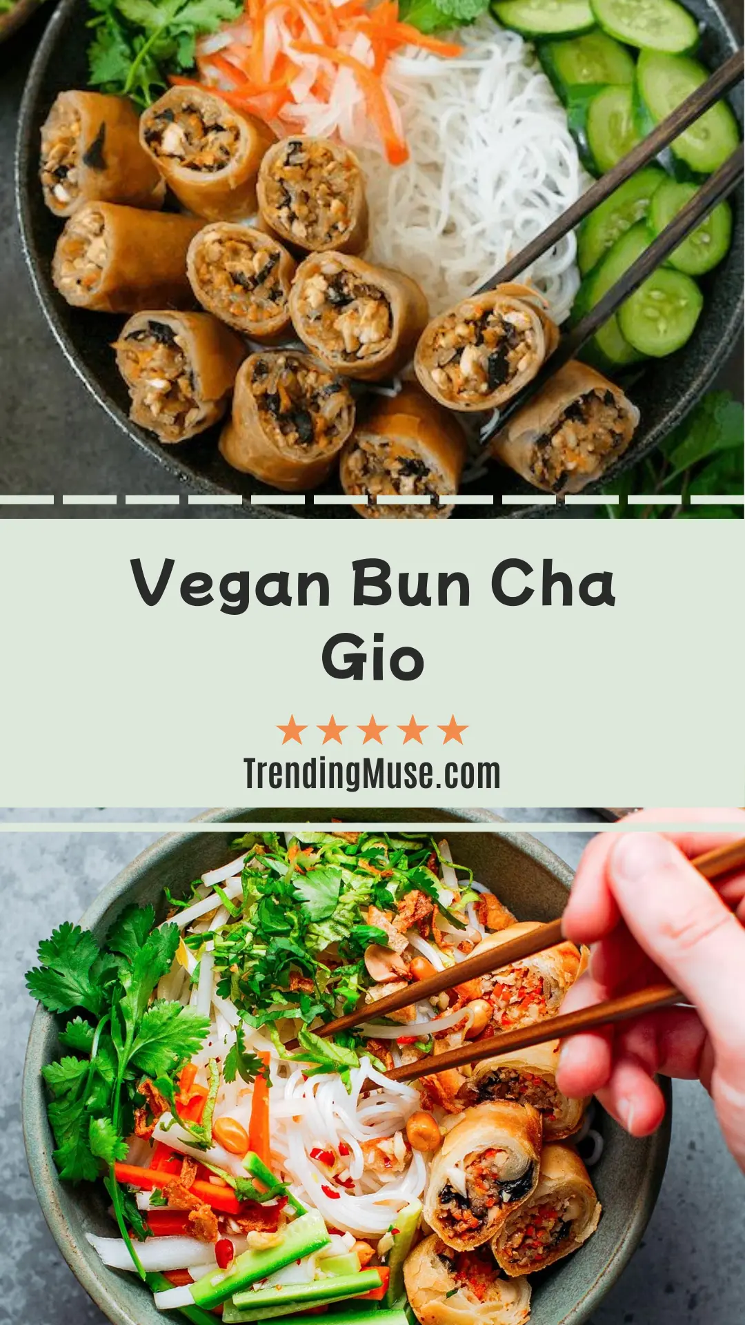 Vegan Bun Cha Gio, Bun Cha Gio Chay, Bun Cha Gio Recipe, How To Make Bun Cha Gio, Vietnamese Bun Cha Gio Salad Bowl