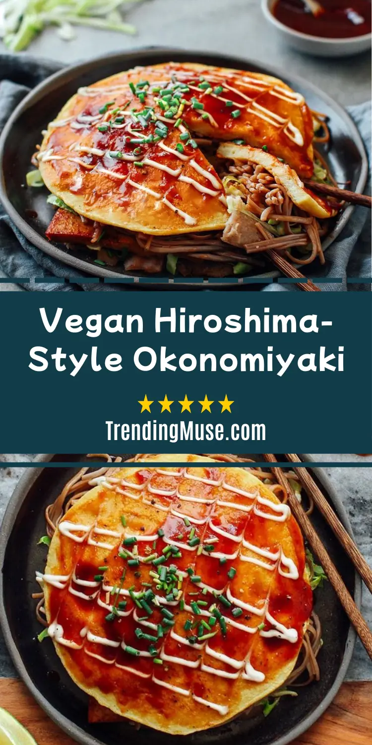 Vegan Hiroshima-Style Okonomiyaki, Hiroshima Okonomiyaki, Okonomiyaki Recipe Hiroshima, Hiroshima Style Okonomiyaki Recipe, Okonomiyaki Hiroshima Style