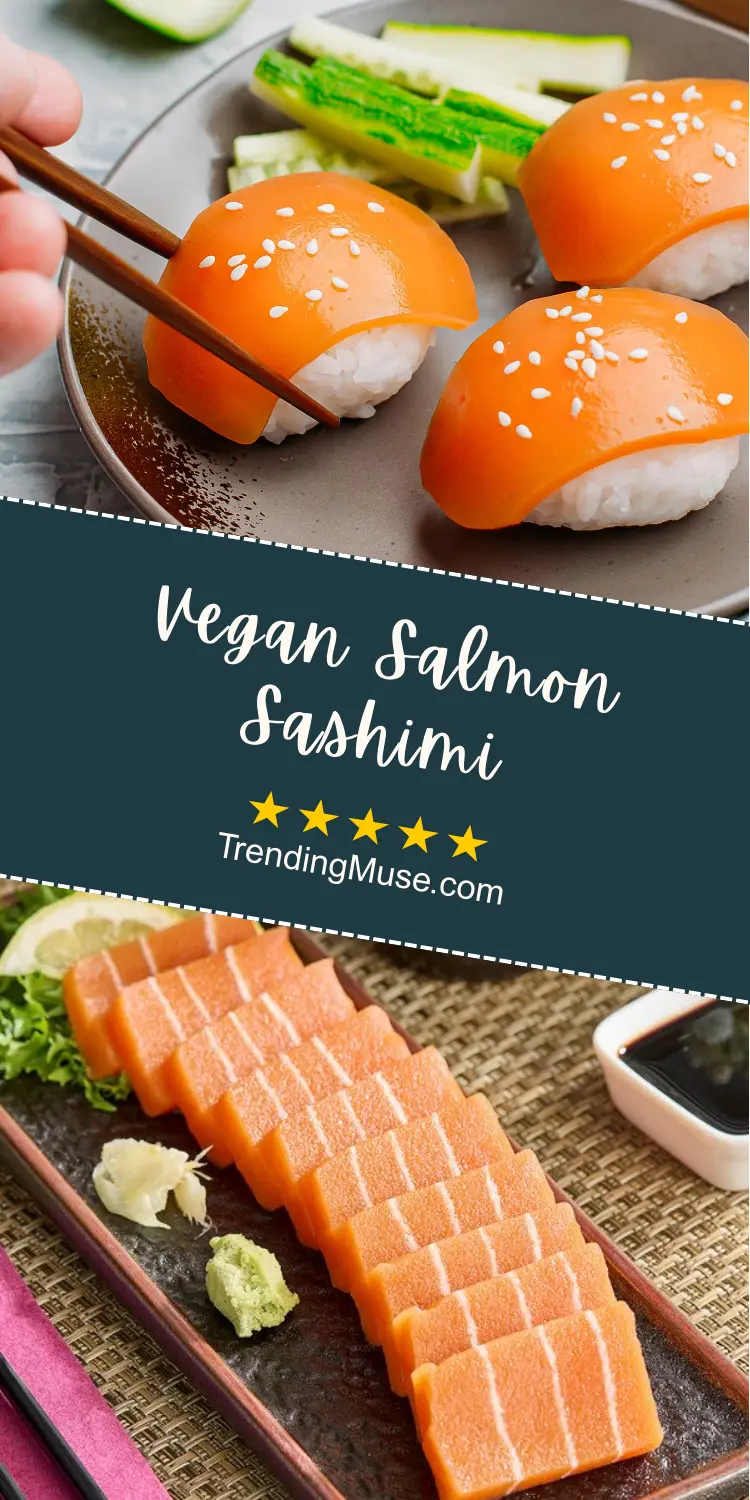 Vegan Salmon Sashimi, Vegan Salmon, Vegan Sashimi, Vegan Salmon Recipe, Vegan Salmon Alternative