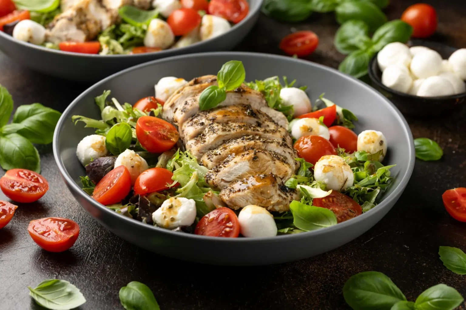 Balsamic Chicken Caprese Salad