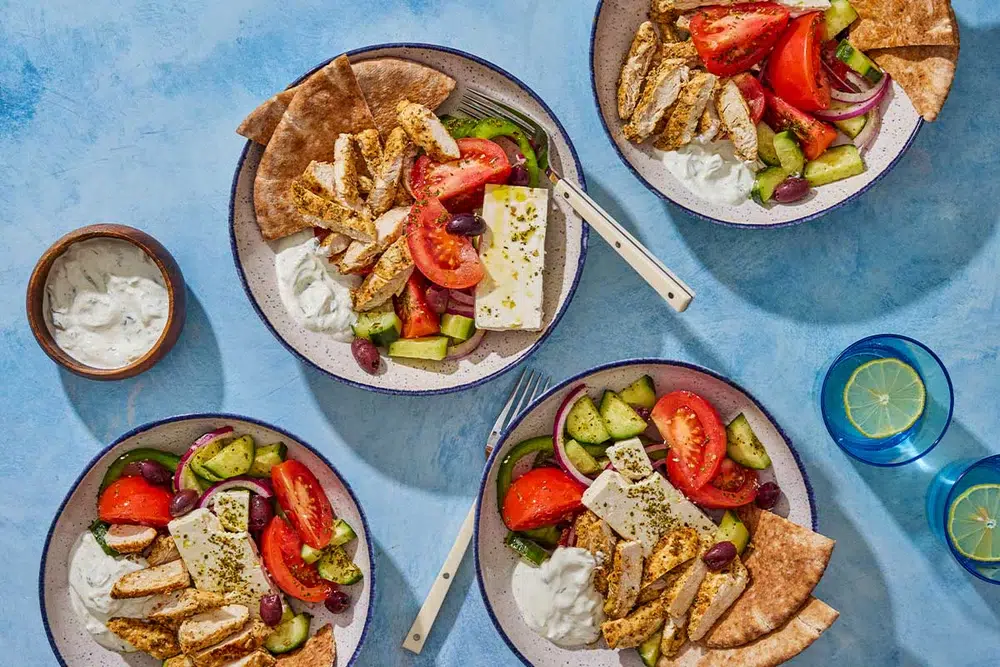 Chicken Gyro Salad with Tzatziki Sauce