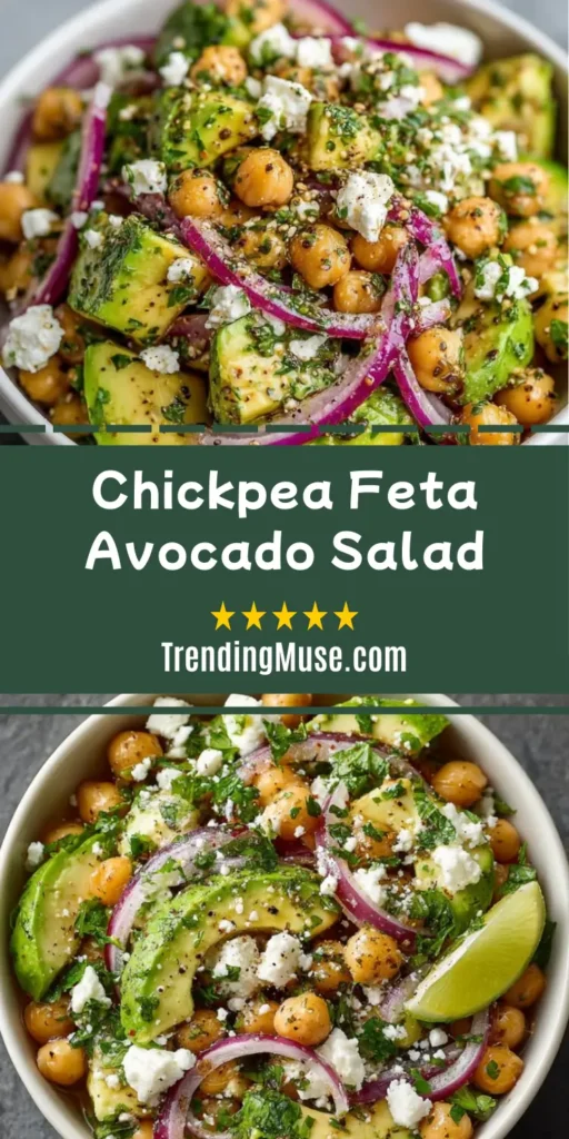 Chickpea Feta Avocado Salad