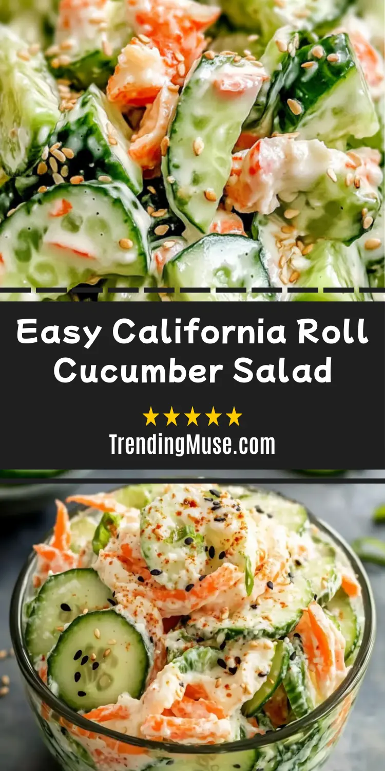 Easy California Roll Cucumber Salad