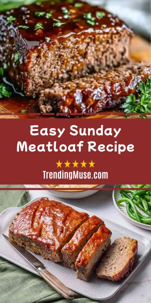 Easy Sunday Meatloaf Recipe, Easy Meatloaf, Classic Meatloaf Recipe, Homemade Meatloaf, Old Fashioned Meatloaf, Traditional Meatloaf, Best Meatloaf, Meatloaf Recipes Easy, Ground Beef Meatloaf, Homestyle Meatloaf, Meatloaf Glaze Recipes Easy, Meatloaf Dinner, Family Friendly Meatloaf, Sunday Dinner Meatloaf, Comfort Food Meatloaf