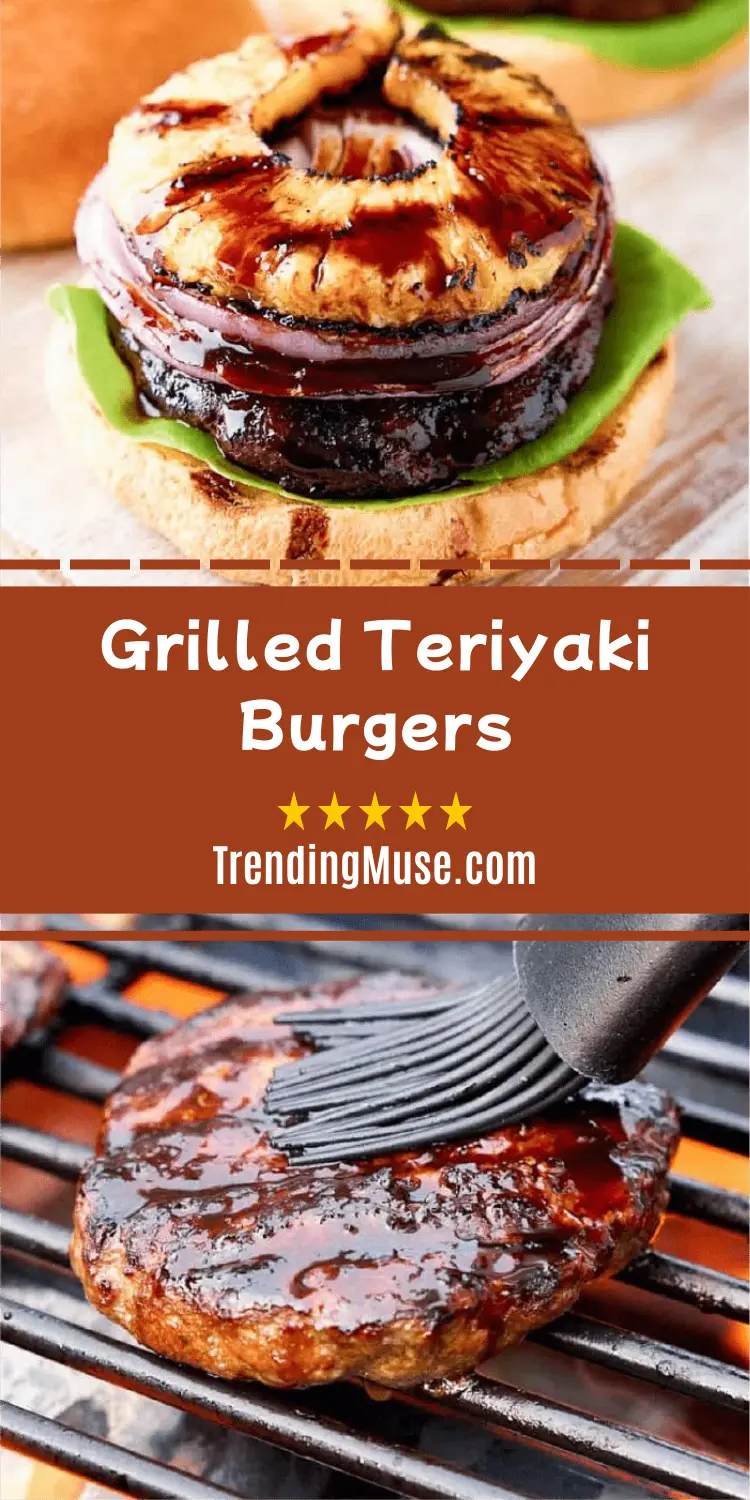 Grilled Teriyaki Burgers, Teriyaki Burger Recipe, Teriyaki Burgers With Grilled Pineapple, Teriyaki Pineapple Burger, Best Teriyaki Burger Recipe, Hawaiian Teriyaki Burger, Grilled Teriyaki Burger Recipe, Teriyaki Hamburger Recipes, Teriyaki Burger Sauce, Teriyaki Burgers Recipe, Pineapple Burger Recipes, Hawaiian Burgers With Pineapple, Grilled Pineapple Burger, Turkey Teriyaki Burgers, Gourmet Burger Recipes
